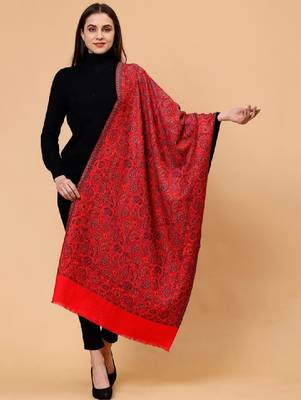 Floral woven design wool shawl 4
