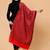 Floral woven design wool shawl