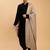 Checked woven-design woollen shawl