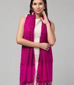 Kashmiri floral embroidered beads and stones pure wool shawl