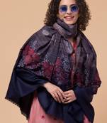 Floral printed pashmina style woolen shawl