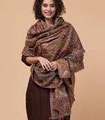 Women ethnic motifs woven-design wollen shawl