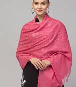 Embroidered wool shawl