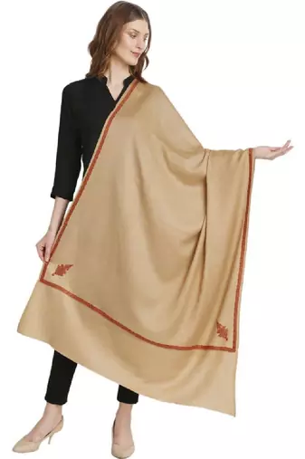 Women ethnic motifs embroidered shawl