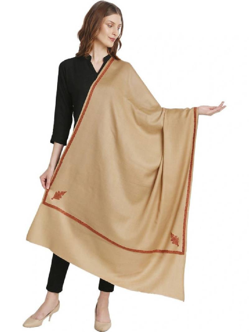 Women ethnic motifs embroidered shawl