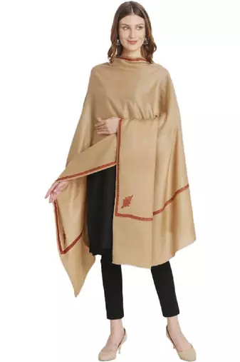 Women ethnic motifs embroidered shawl