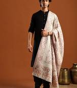 Floral woven design zari work shawl