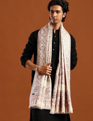 Floral woven design zari work shawl 3