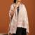 Floral woven design zari fringed acrylic shawl