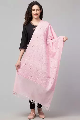 Floral embroidered woolen stole