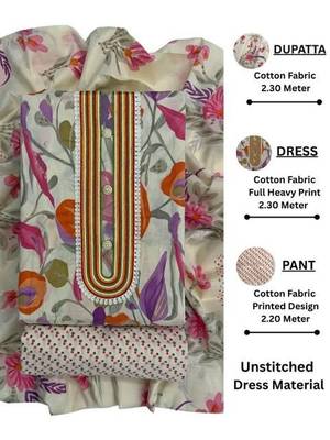 printed cotton unstitched dress material 4