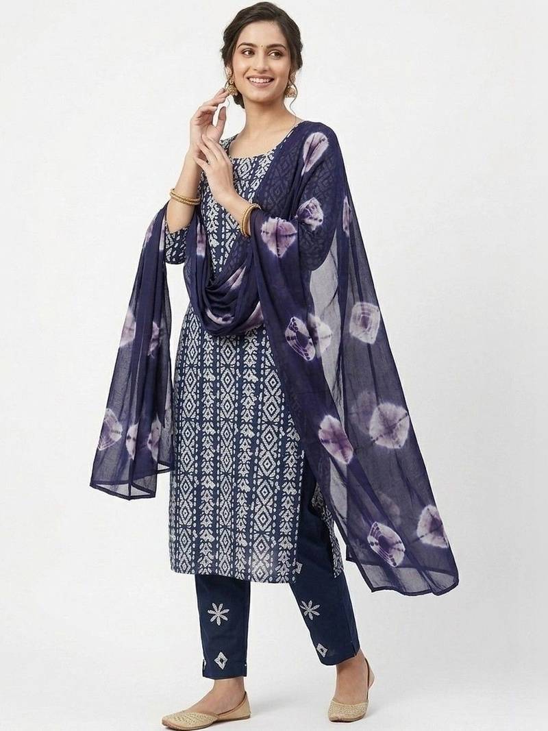 Printed Pure Cotton Unstitched Dress Material