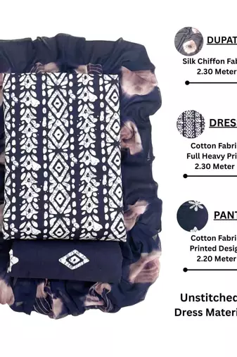 printed cotton unstitched dress material