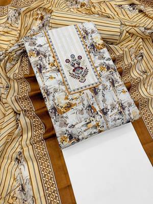 printed cotton unstitched dress material 2