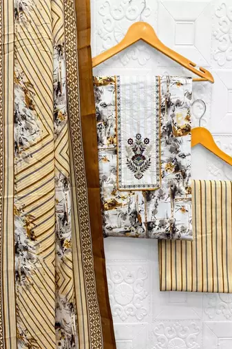 printed cotton unstitched dress material