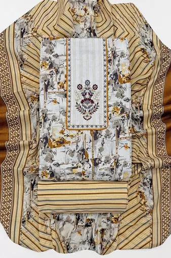printed cotton unstitched dress material