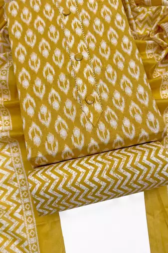 printed cotton unstitched dress material