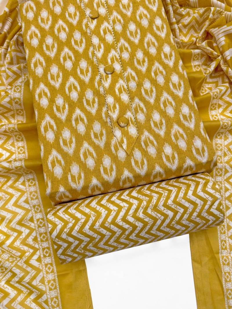 Printed Pure Cotton Unstitched Dress Material