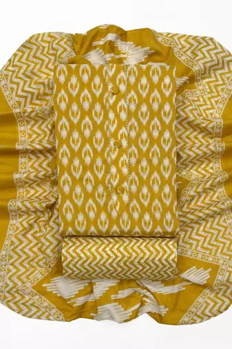 printed cotton unstitched dress material
