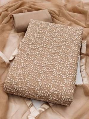 embroidered cotton unstitched dress material 2