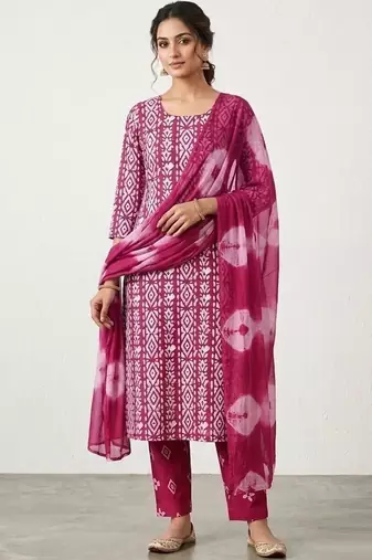 printed cotton unstitched dress material