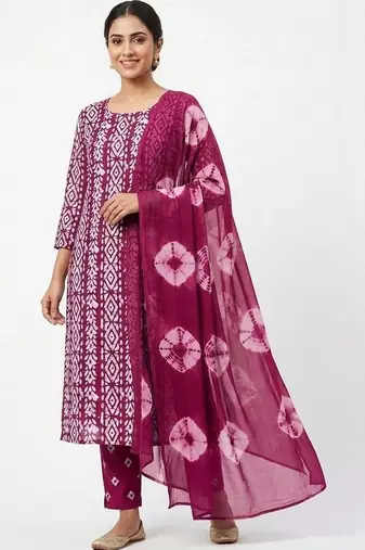 printed cotton unstitched dress material