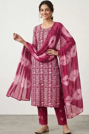 printed cotton unstitched dress material