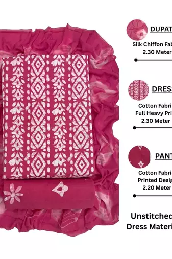 printed cotton unstitched dress material
