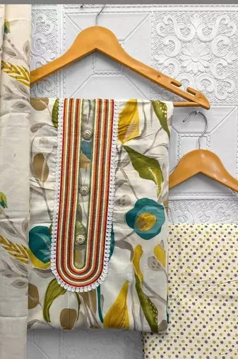 printed cotton unstitched dress material
