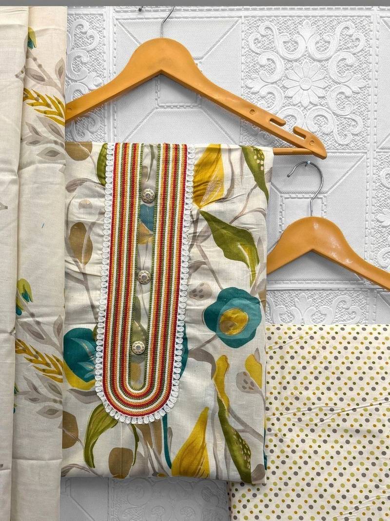 Printed Pure Cotton Unstitched Dress Material