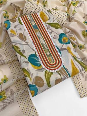 printed cotton unstitched dress material 2