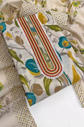 printed cotton unstitched dress material
