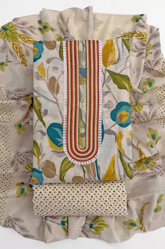 printed cotton unstitched dress material