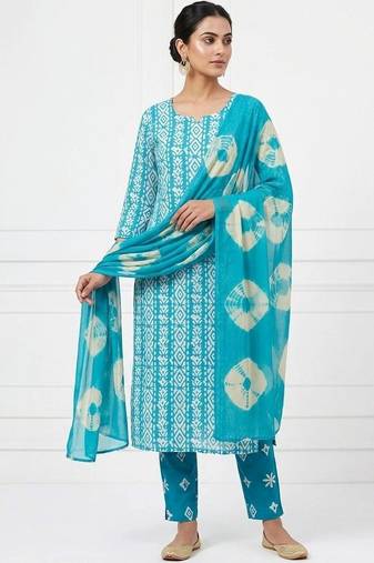 printed cotton unstitched dress material