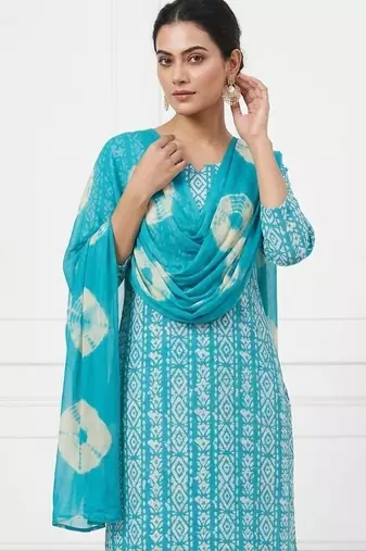 printed cotton unstitched dress material