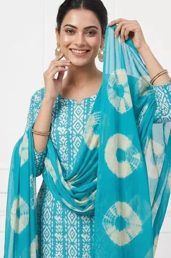 printed cotton unstitched dress material