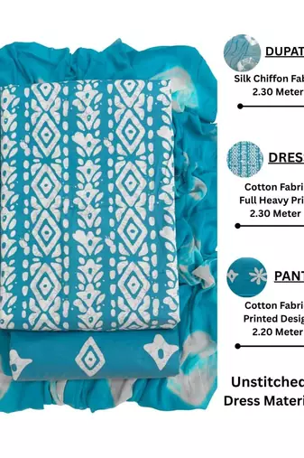 printed cotton unstitched dress material