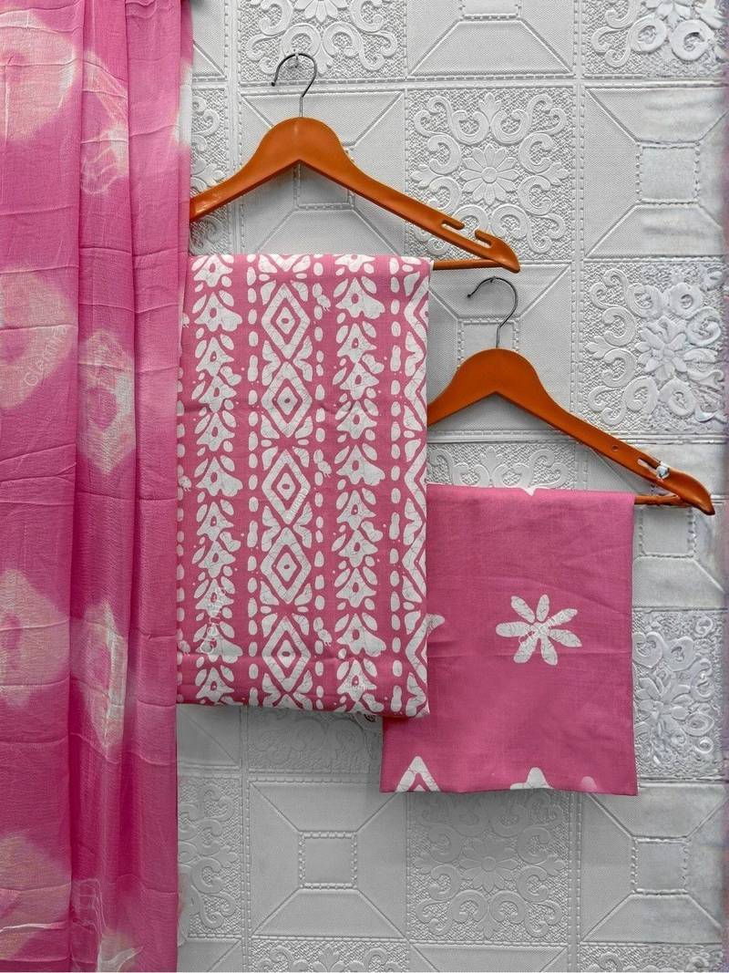 Printed Pure Cotton Unstitched Dress Material