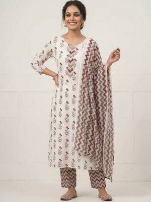 printed cotton unstitched dress material 1