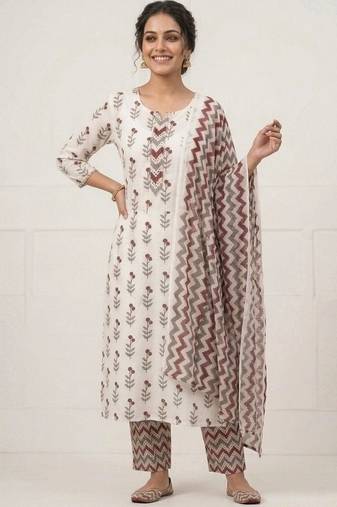 printed cotton unstitched dress material