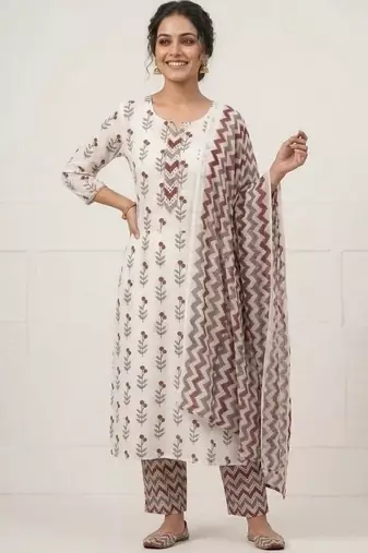 printed cotton unstitched dress material