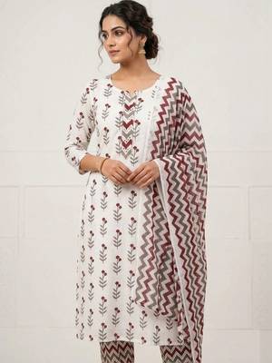 printed cotton unstitched dress material 2