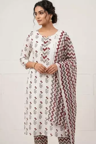 printed cotton unstitched dress material