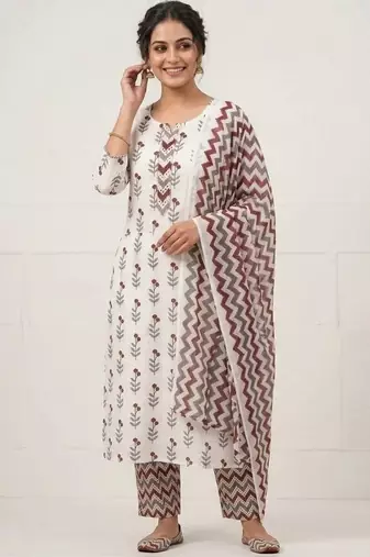 printed cotton unstitched dress material