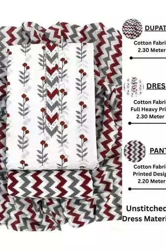 printed cotton unstitched dress material