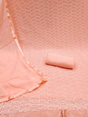 embroidered cotton unstitched dress material 2