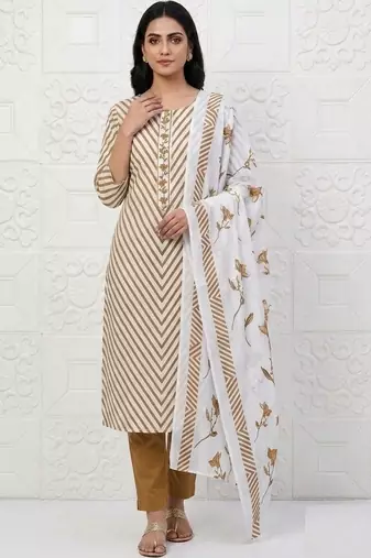 printed cotton unstitched dress material