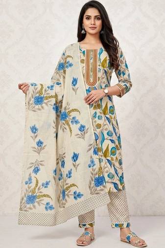 printed cotton unstitched dress material