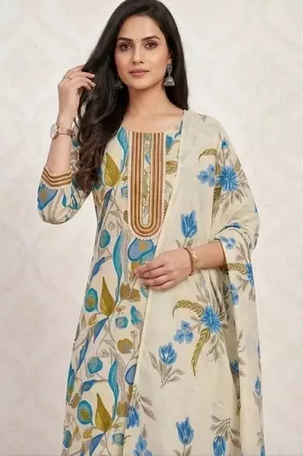 printed cotton unstitched dress material