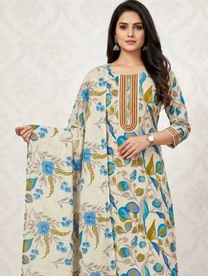 printed cotton unstitched dress material 3